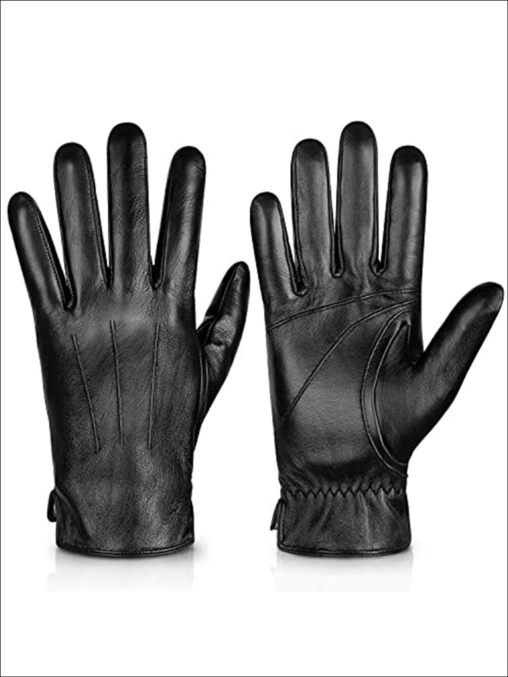 Genuine Sheepskin Leather Gloves Cashmere Lined Touchscreen Winter